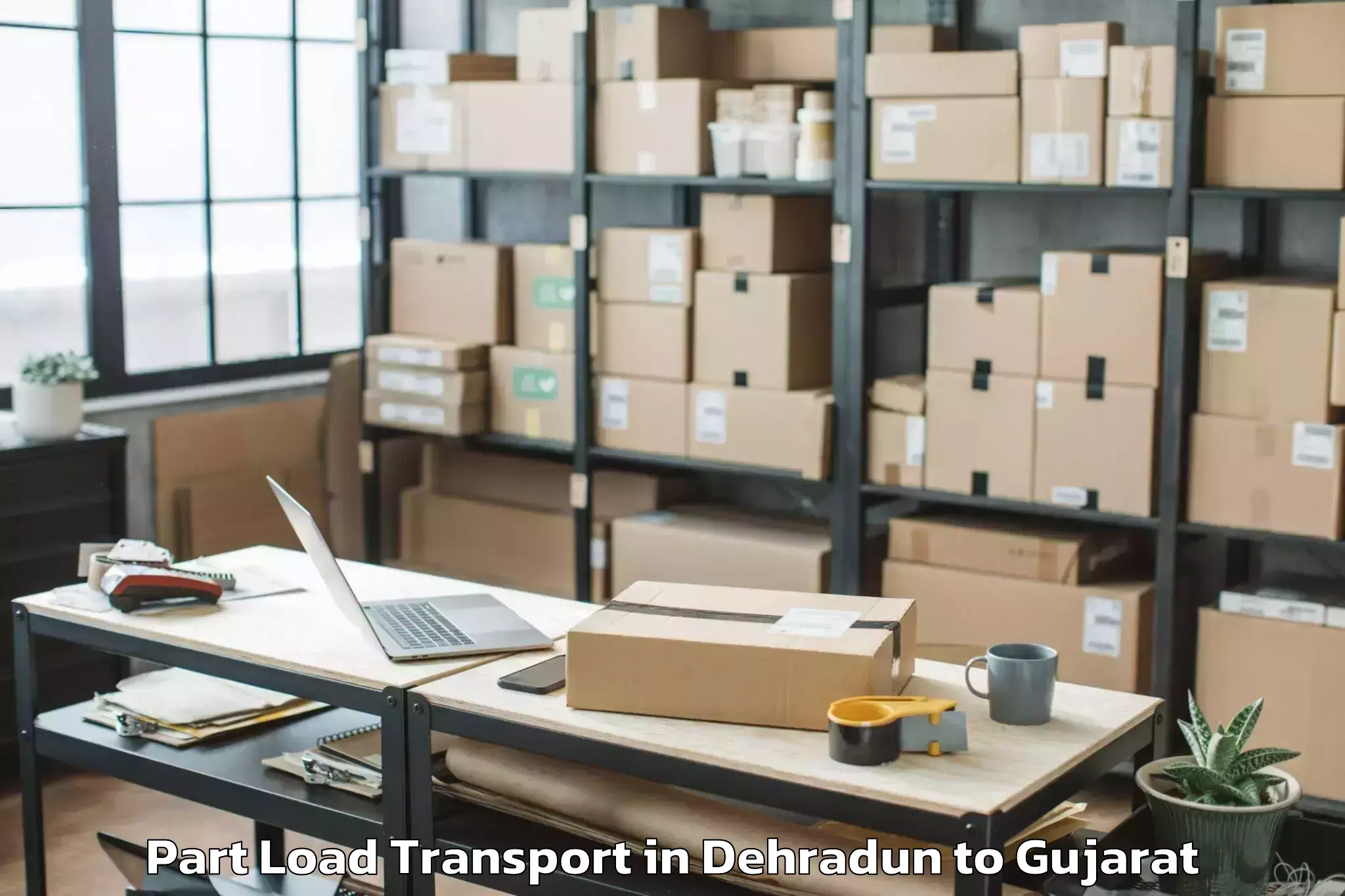 Book Dehradun to Veraval Part Load Transport Online